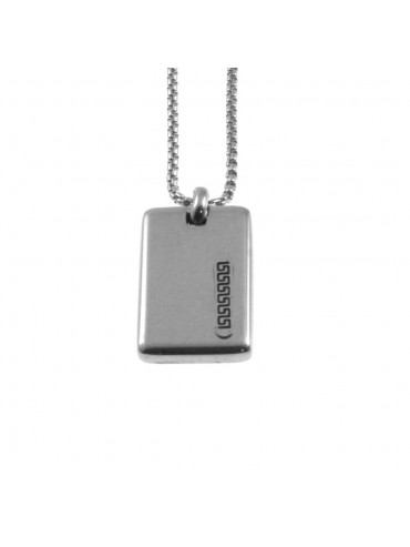 collana piastra uomo con greca acciaio cll1939