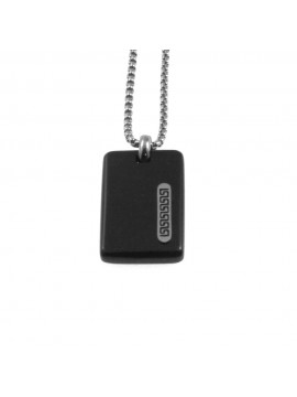 collana piastra uomo con greca acciaio cll1940