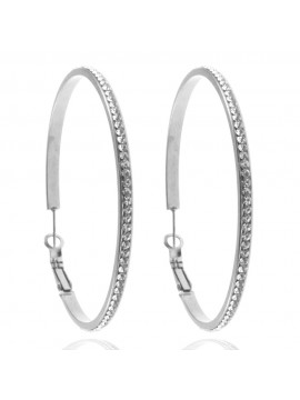 orecchini cerchio donna acciaio e strass occ0423
