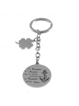 portachiavi famiglia con frase in acciaio prt0302