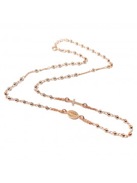 collana rosario in argento 925 ramato modello girocollo - cll1032