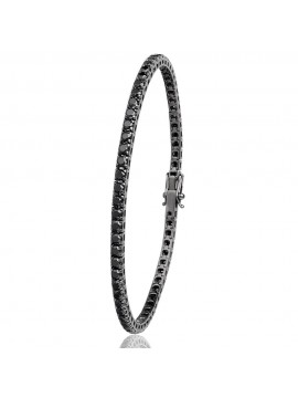 bracciale tennis uomo strass neri argento 925 bcc1344