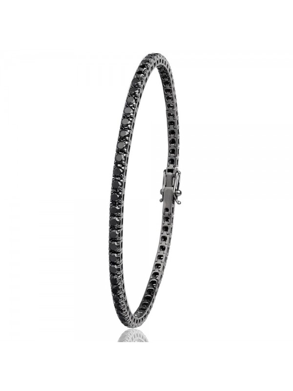 bracciale tennis uomo strass neri argento 925 bcc1344