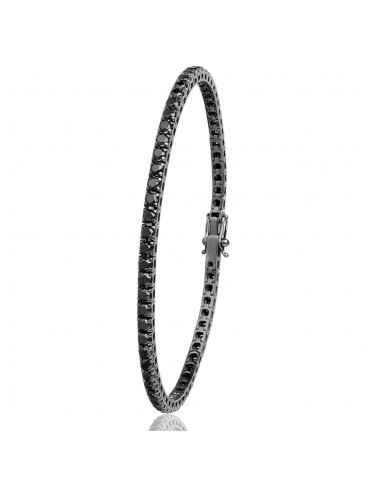 bracciale tennis uomo strass neri argento 925 bcc1344