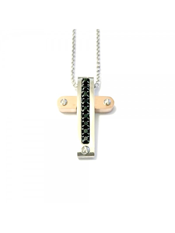 collana croce uomo acciaio cll1971