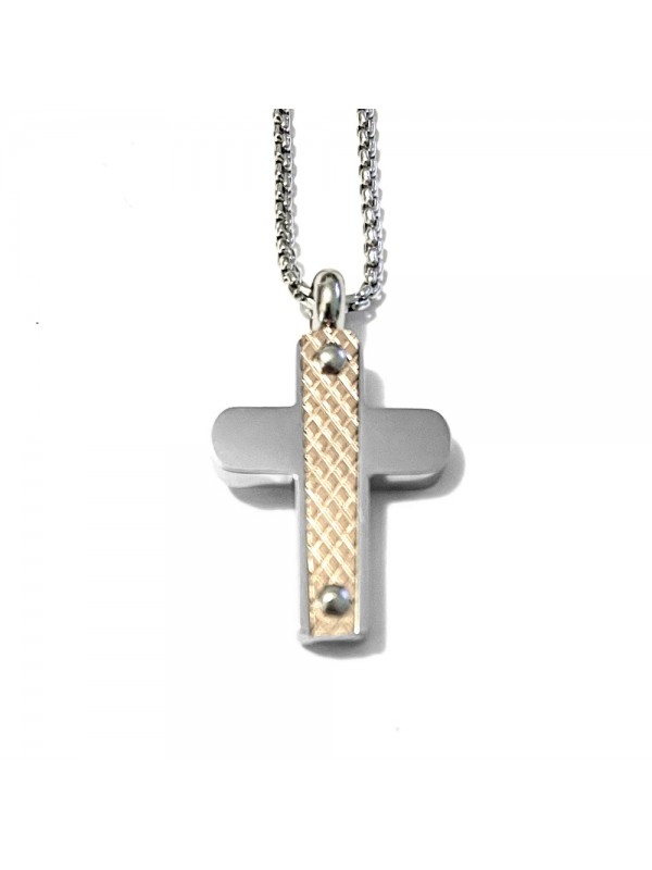 collana croce uomo acciaio cll1973