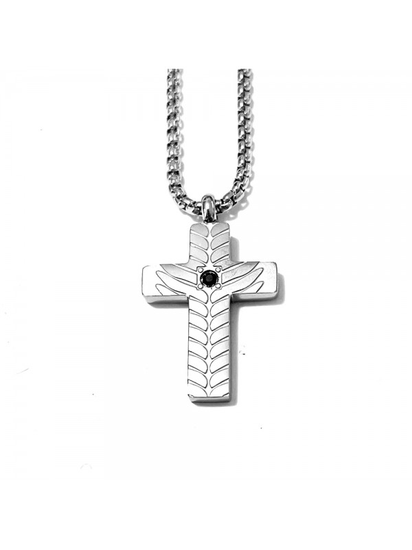 collana croce uomo acciaio cll1974