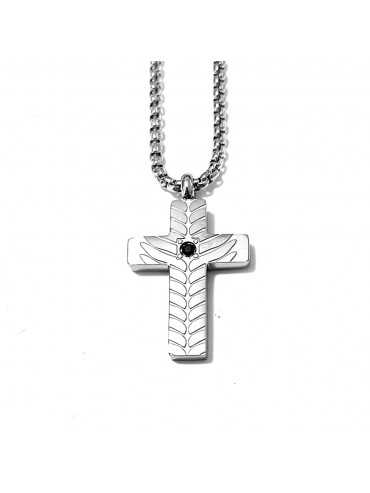 collana croce uomo acciaio cll1974