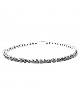 Bracciale tennis uomo argento 925 strass neri bcc1346