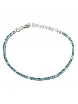 Bracciale tennis donna argento strass bianchi e verdi bcc0421