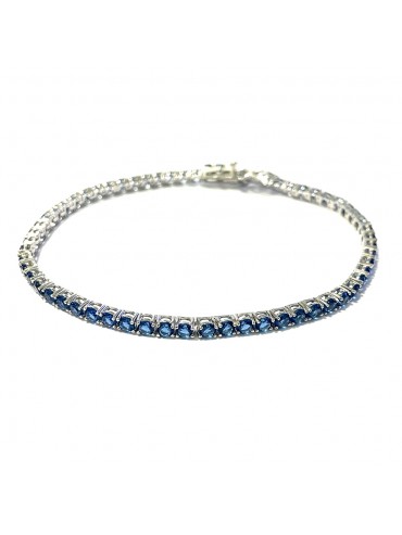 bracciale tennis argento strass zaffiro bcc1399