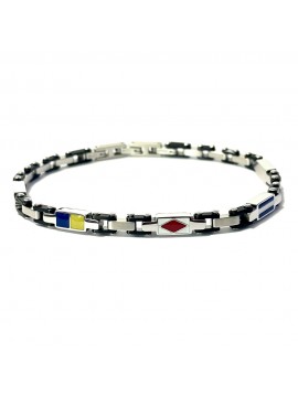 bracciale bandiere nautiche uomo acciaio bcc2026