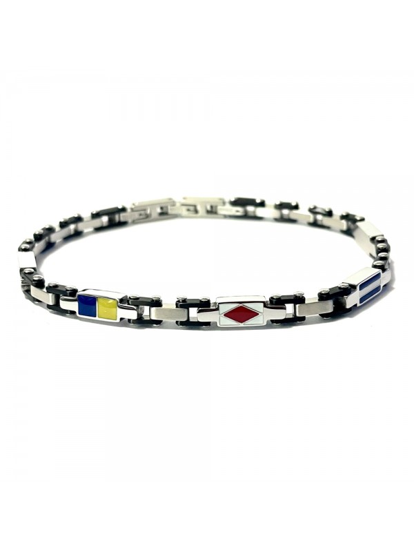 bracciale bandiere nautiche uomo acciaio bcc2026