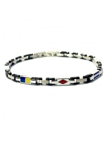 bracciale bandiere nautiche uomo acciaio bcc2026