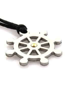 Collana con timone in acciaio