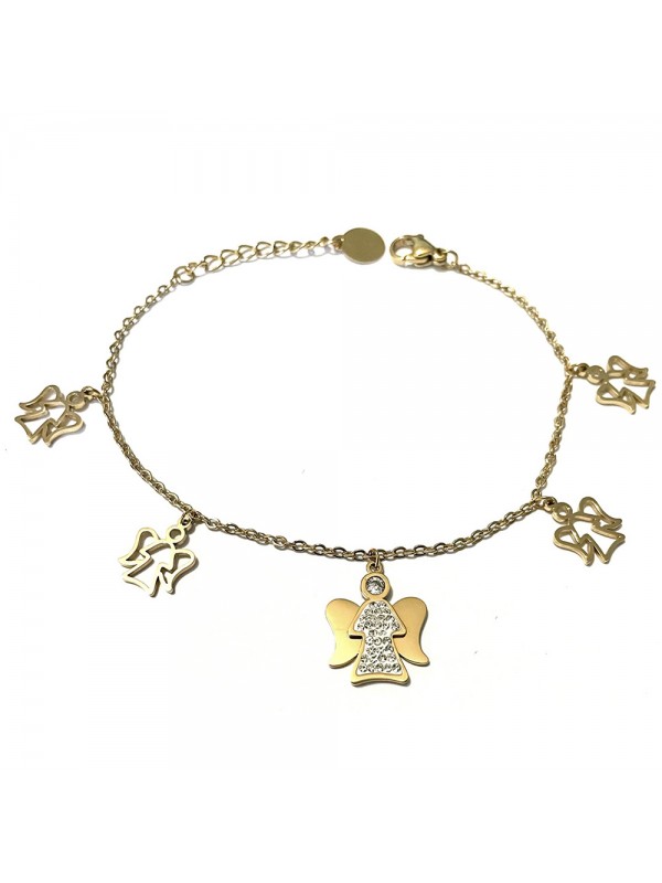 bracciale angelo custode donna in acciaio dorato bcc2530