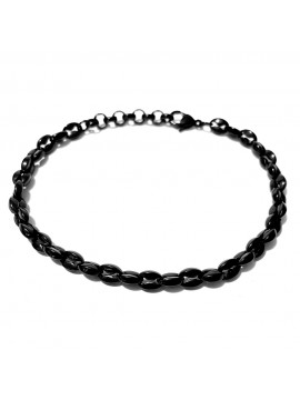 bracciale maglia marinara uomo acciaio nero bcc2955