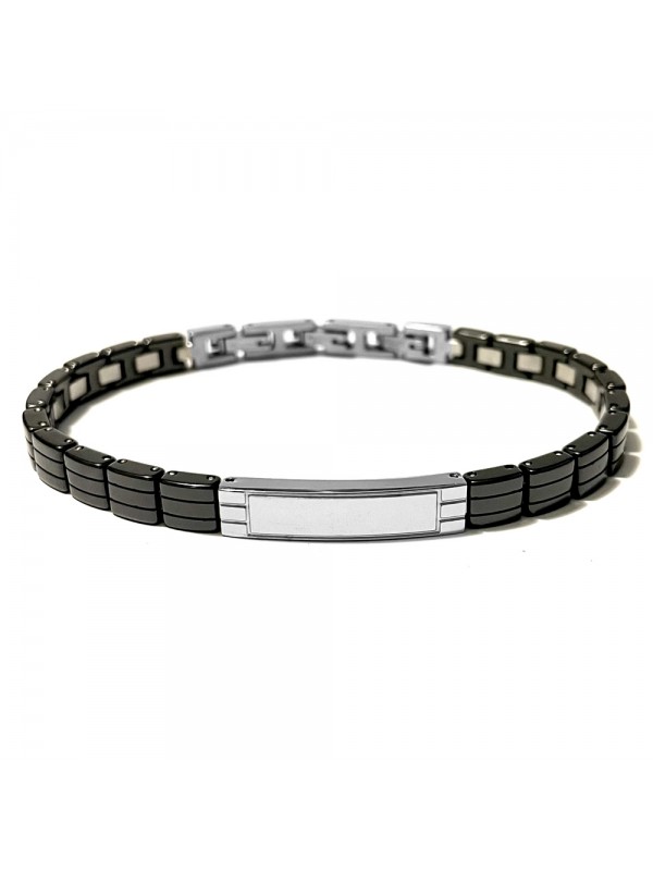 bracciale uomo acciaio e ceramica bcc2960