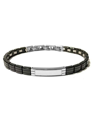 bracciale uomo acciaio e ceramica bcc2960