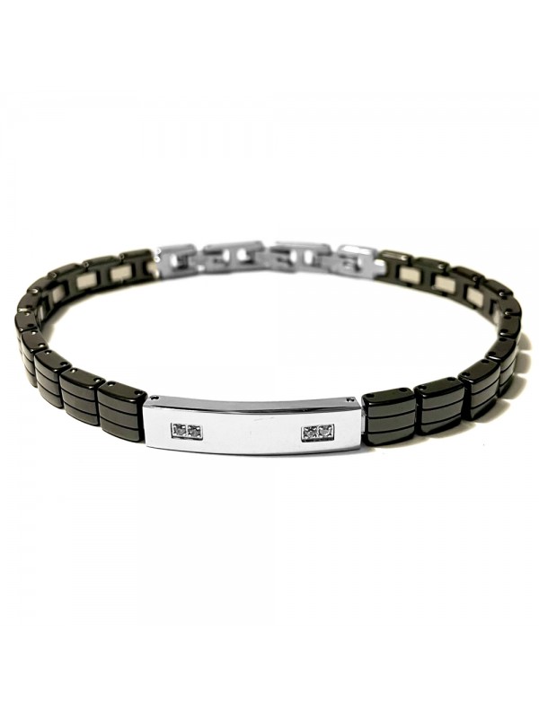 bracciale uomo acciaio e ceramica bcc2961