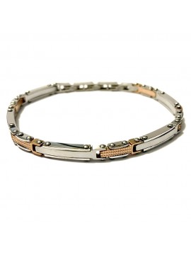 bracciale uomo acciaio elementi ramati bcc2964