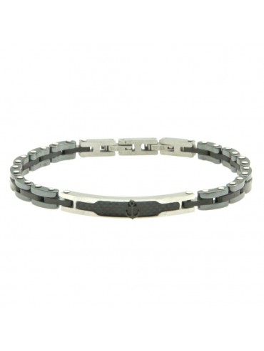 bracciale uomo ancora acciaio e carbonio bcc2970