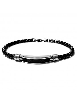 bracciale uomo acciaio e carbonio bcc2972