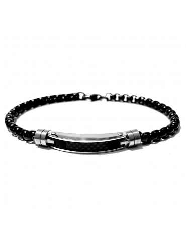 bracciale uomo acciaio e carbonio bcc2972