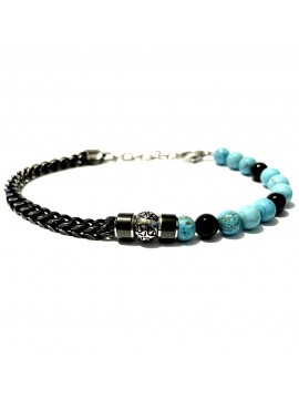 bracciale pietre uomo e acciaio bcc2973