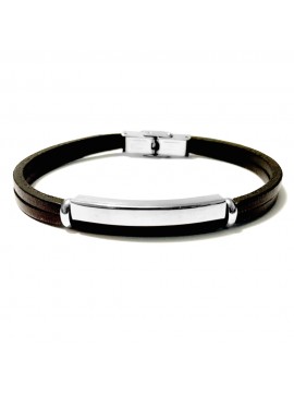 bracciale uomo pelle marrone bcc2975