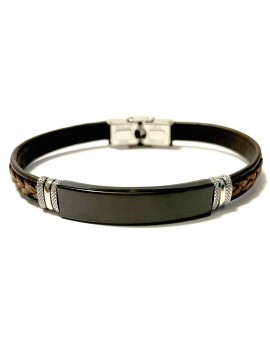 bracciale uomo pelle marrone bcc2978