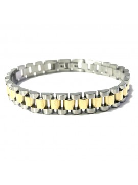 bracciale uomo acciaio maglia president bcc2985