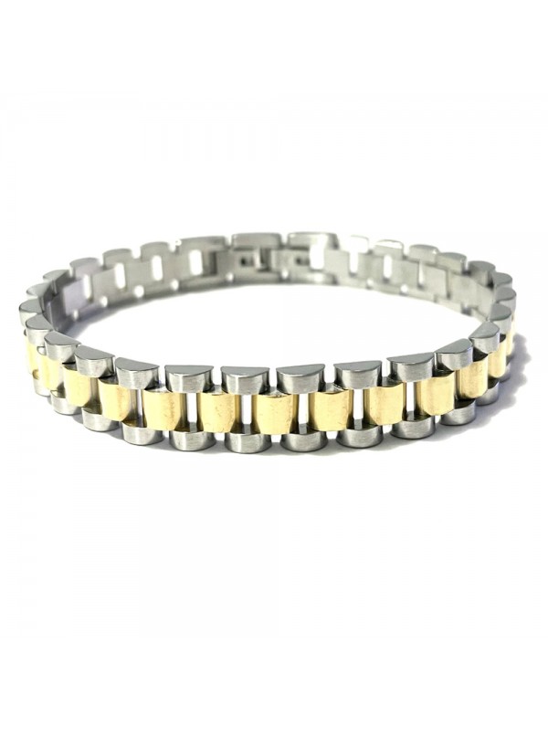 bracciale uomo acciaio maglia president bcc2985
