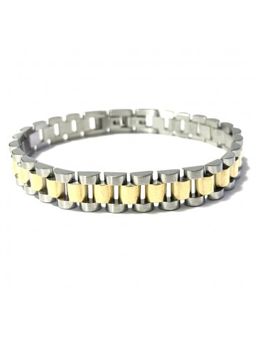 bracciale uomo acciaio maglia president bcc2985