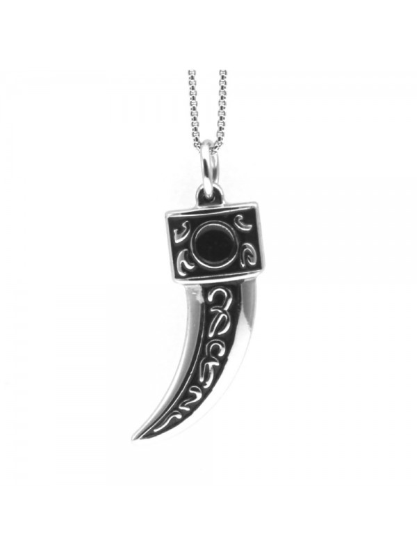 collana corno uomo stilizzata acciaio cll1983
