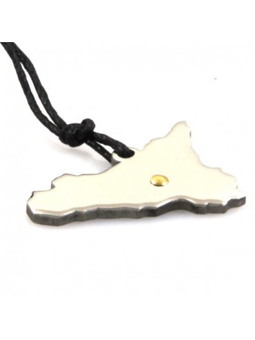 Collana a forma di sicilia in acciaio