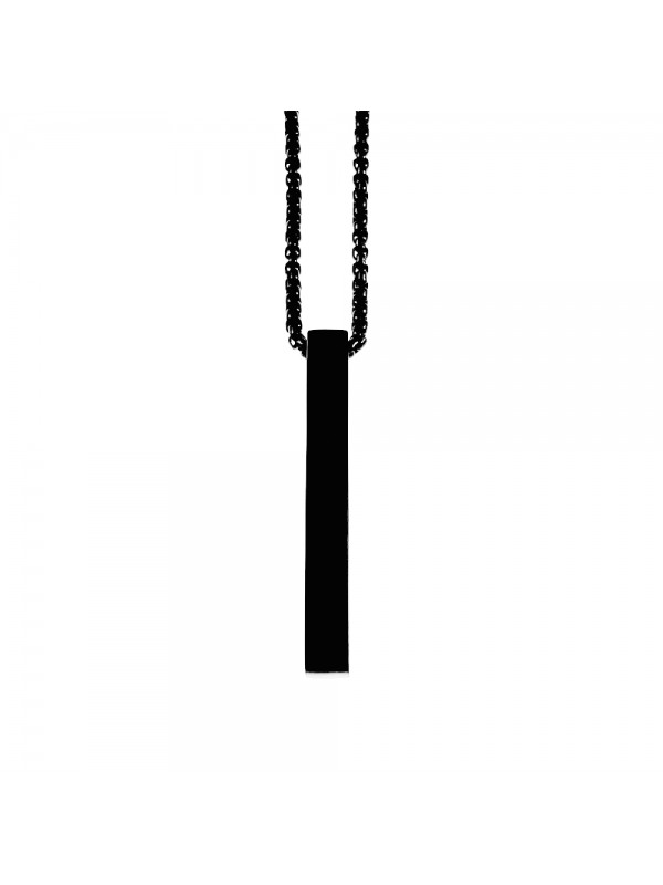 collana per incisione rettangolare parallelepipido acciaio nero cll1997