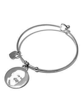 Bracciale padre pio acciaio rigido da donna - bcc0644