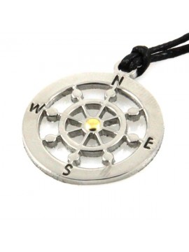 Collana con timone in acciaio