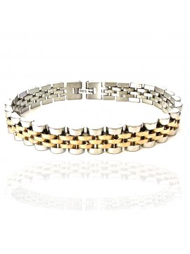 Bracciale uomo maglia jubilee in acciaio dorato - bcc0412