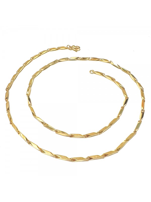 collana acciaio dorato uomo donna sottile a barrette cll2110