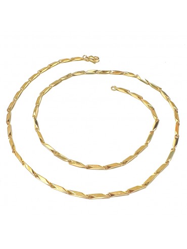 collana acciaio dorato uomo donna sottile a barrette cll2110