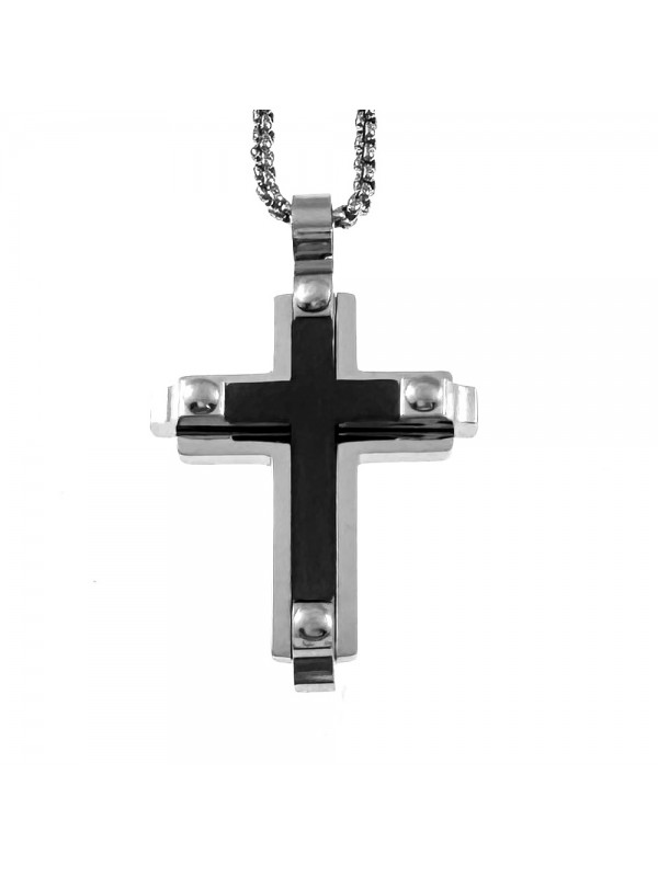 collana croce uomo acciaio cll2122