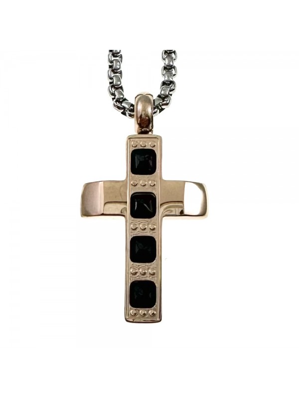 collana croce uomo acciaio cll2125