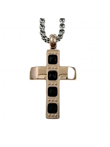 collana croce uomo acciaio cll2125