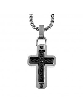 collana croce uomo acciaio cll2126
