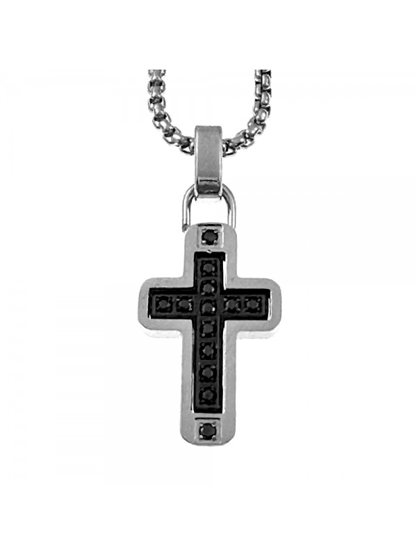 collana croce uomo acciaio cll2126