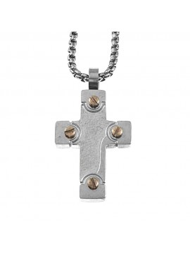 collana croce uomo acciaio cll2127