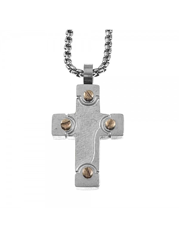 collana croce uomo acciaio cll2127