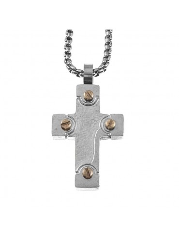 collana croce uomo acciaio cll2127